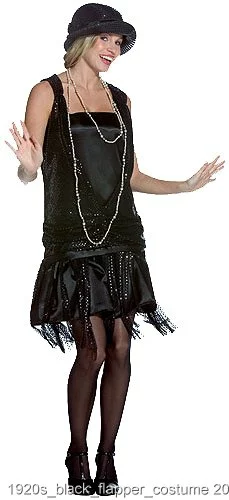 1920s Black Flapper Dress