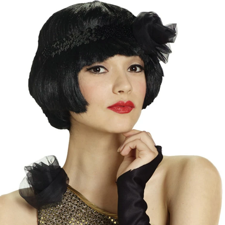 Flapper Flirt Wig Adult (Black) 1 Flapper Flirt Wig Adult (Black)