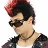 Faux-Hawk Black With Red Wig