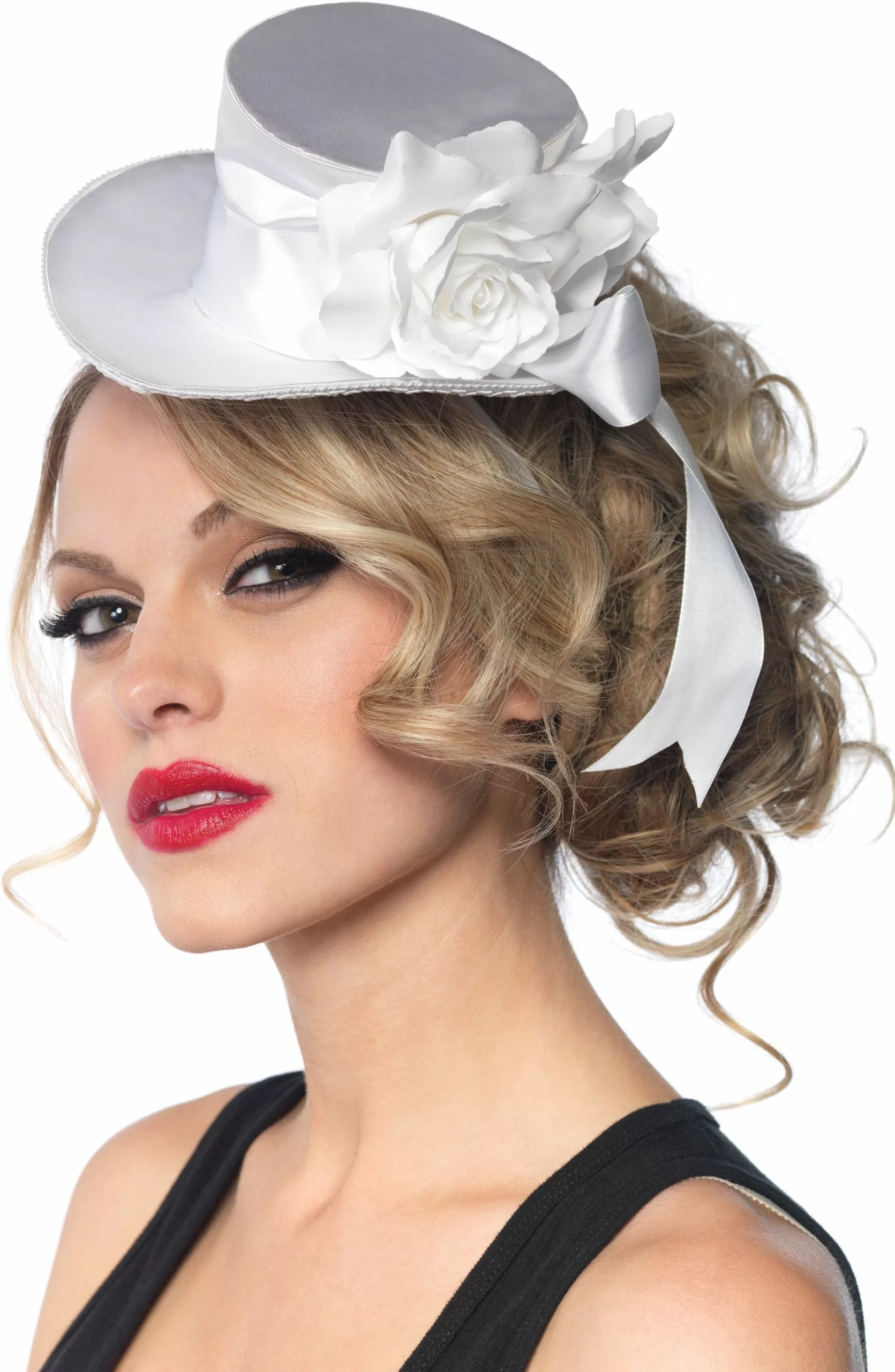 White Satin Top Hat (Adult) 1 White Satin Top Hat (Adult)