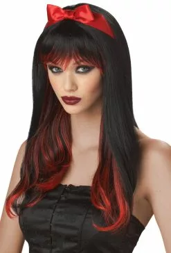 Enchanted Tresses (Black / Red) Adult Wig