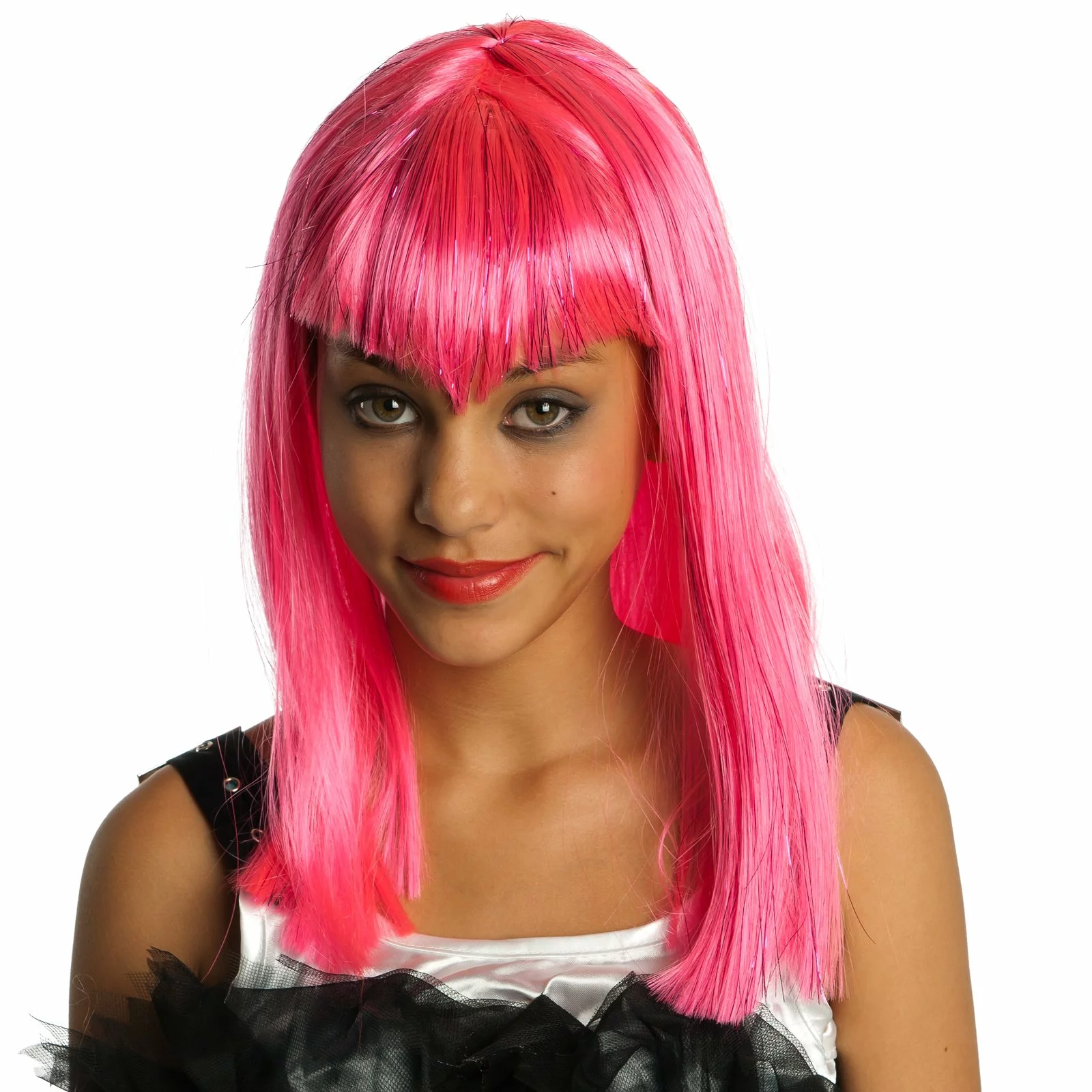 Glitter Vamp Pink Child Wig 1 Glitter Vamp Pink Child Wig