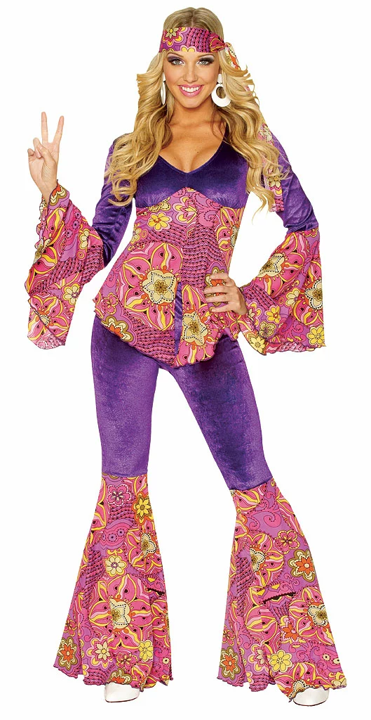 Purple Power Hippie Adult Costume 1 Purple Power Hippie Adult Costume