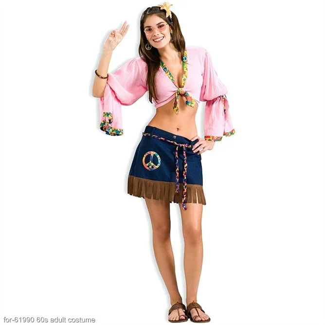 Sexy Hippie Chickie Adult Costume 1 Sexy Hippie Chickie Adult Costume