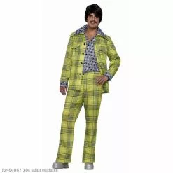 Plaid Leisure Suit 70s Costume