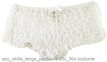 Sexy White Ruffle Tanga Panties -Historic Clothing Store acc white tanga panties 4