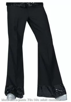 Black Sequin Cuff Disco Pants