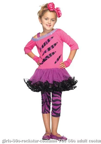 Girls Retro Rockstar Costume 1 Girls Retro Rockstar Costume