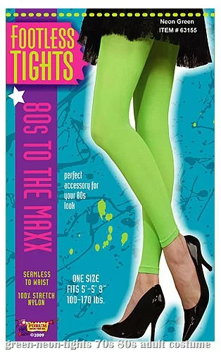 Neon Green Footless Tights 1 Neon Green Footless Tights