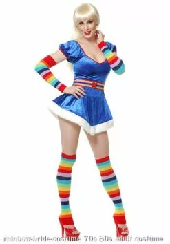 Sexy 80s Rainbow Vixen Costume