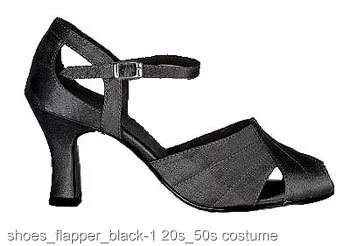 1920s Black Flapper Shoes 1 1920s Black Flapper Shoes